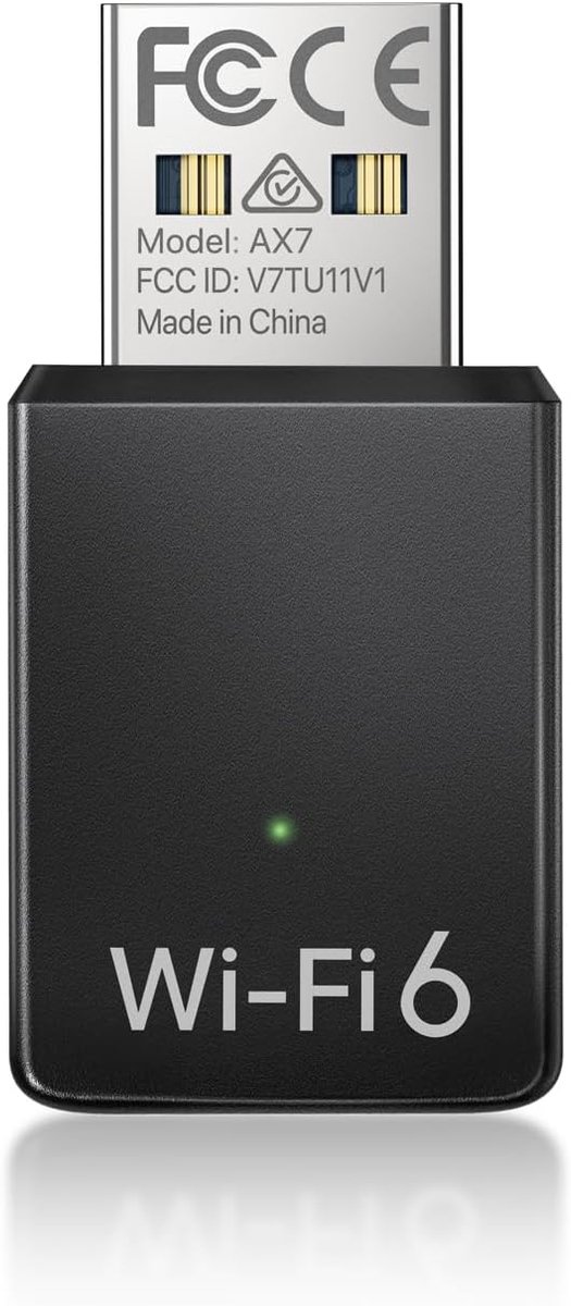 Thijox - Mini AX900 WiFi 6 USB WiFi-adapter voor Desktop Laptop, Dual-band 5GHz 600Mbps + 2,4GHz 286Mbps, USB 2.0 Draadloze Internet Dongle voor Windo