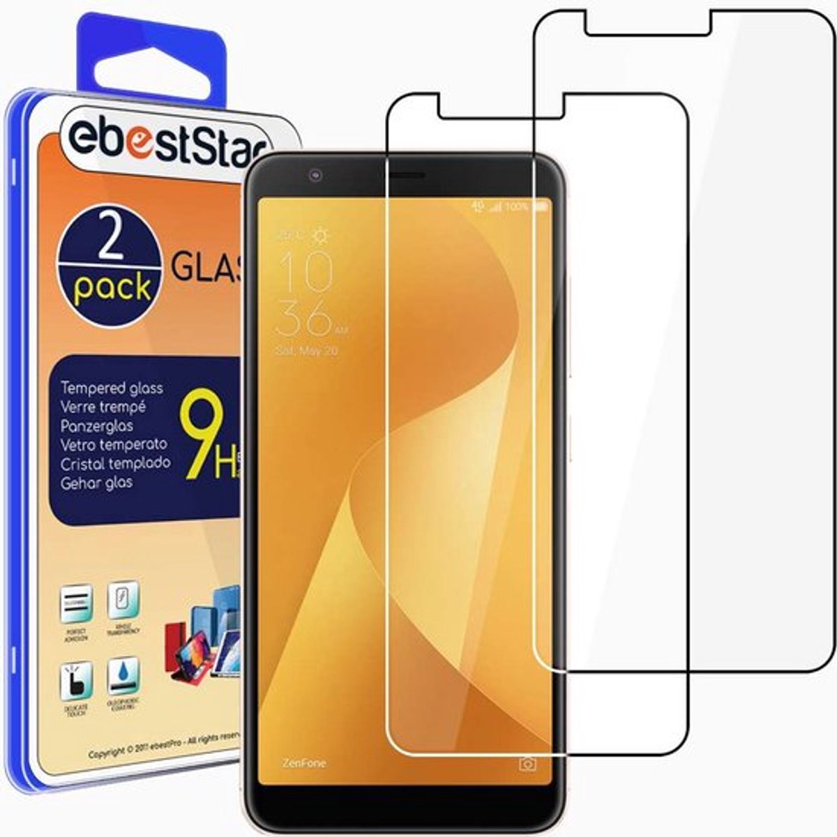 ebestStar - {2 Stuks} Gehard glas geschikt voor Asus Zenfone Max Plus M1 ZB570TL, Screen Protector Cover, Schermbeschermer Tempered Glass