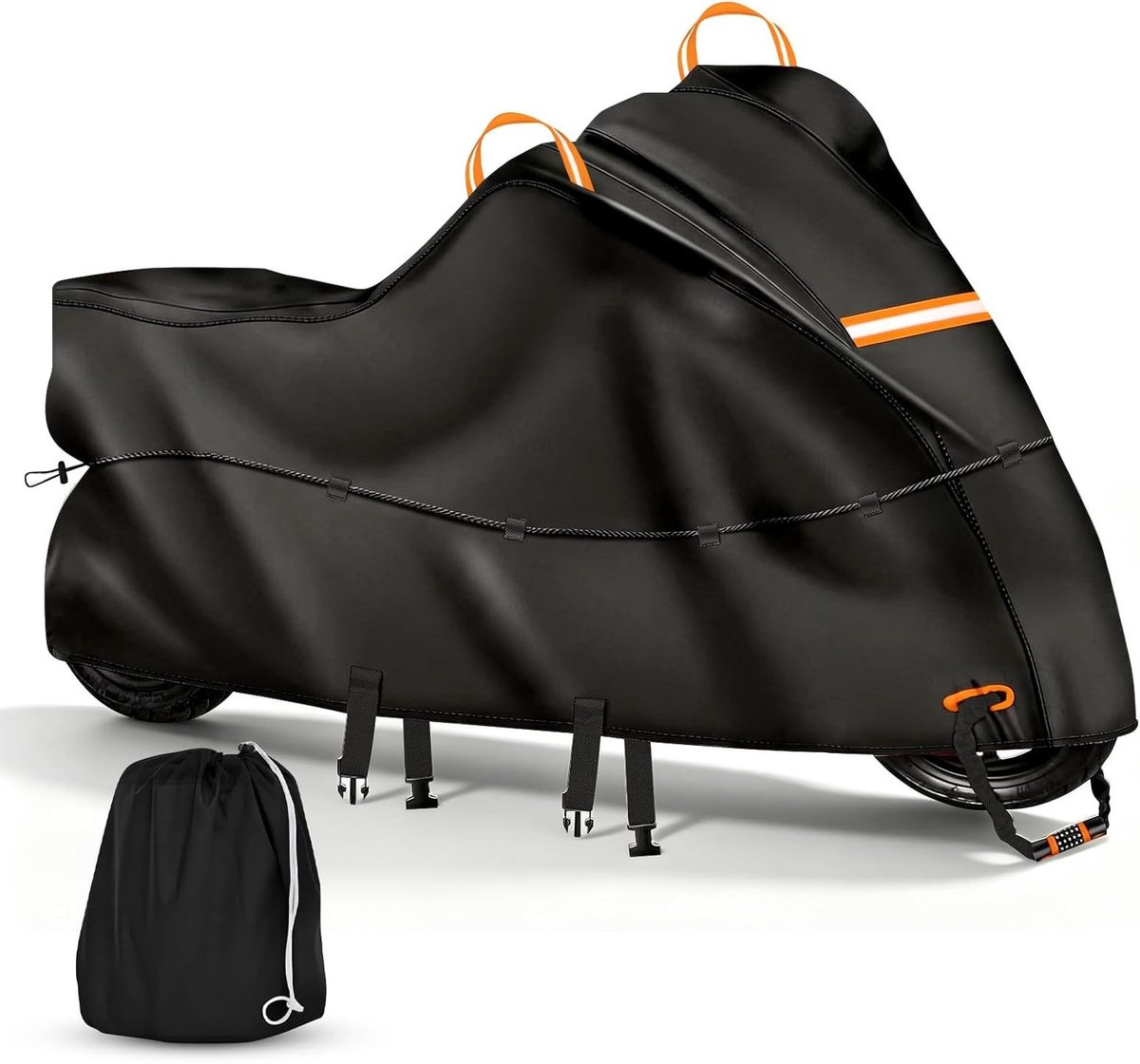 Waterdichte en winterbestendige motorhoes van 600D, universele beschermhoes voor outdoor gebruik, garage en reizen met zonwering en bescherming tegen weersinvloeden