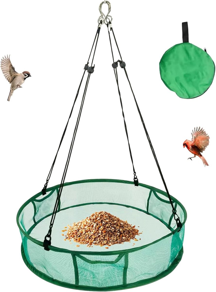 SnelShoppen - Vogelvoederopvangbak voor Vogelhuisjes met Verstelbare Ophangbeugel, 50,8 x 10 cm, Hangende Vogelzaadvangbak voor Tuin, Buiten, Vogelvoe