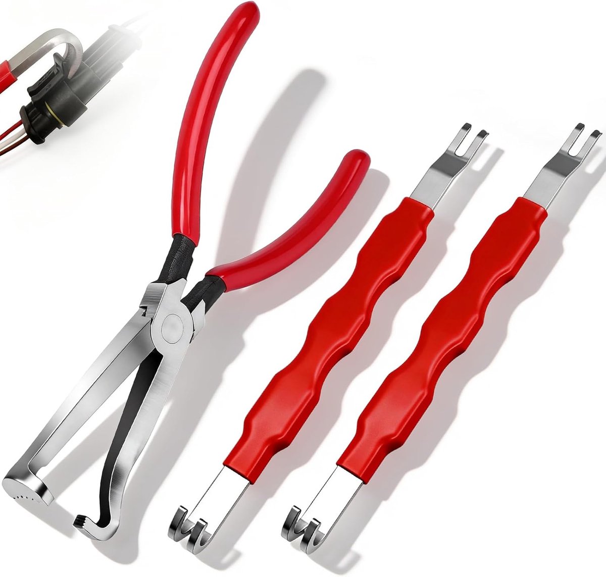 SnelShoppen - 3 Stuks Auto-Gereedschapsset Dubbele Elektrische Connector - 3-in-3 Autostekker - Auto-Scheidingstrekker voor Autoreparatie, Onderhoud e