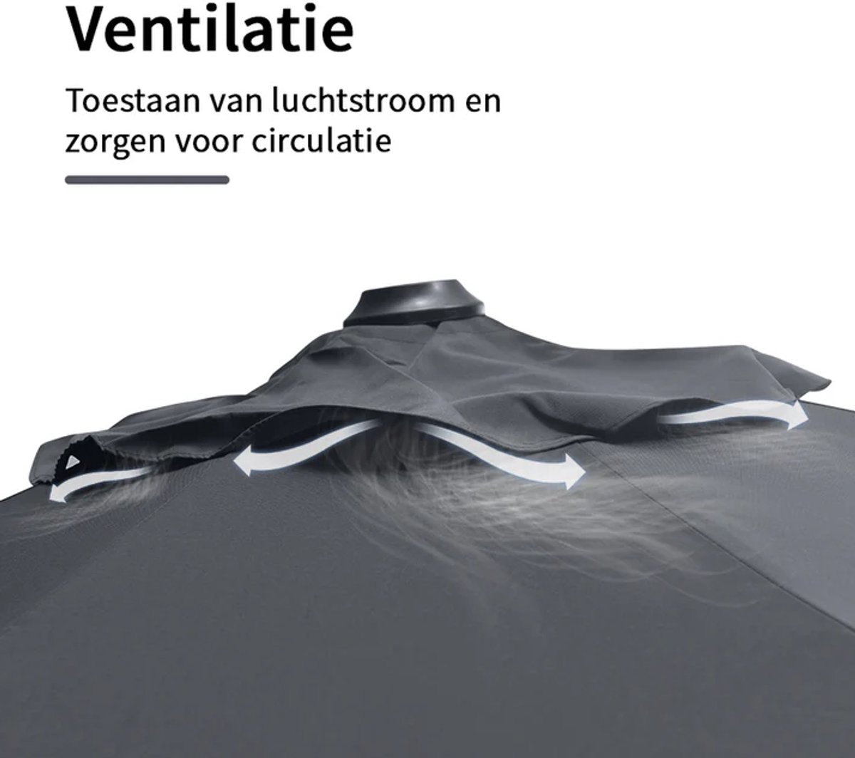 Purple Leaf Round cantilever parasol Ø330 cm - Grey