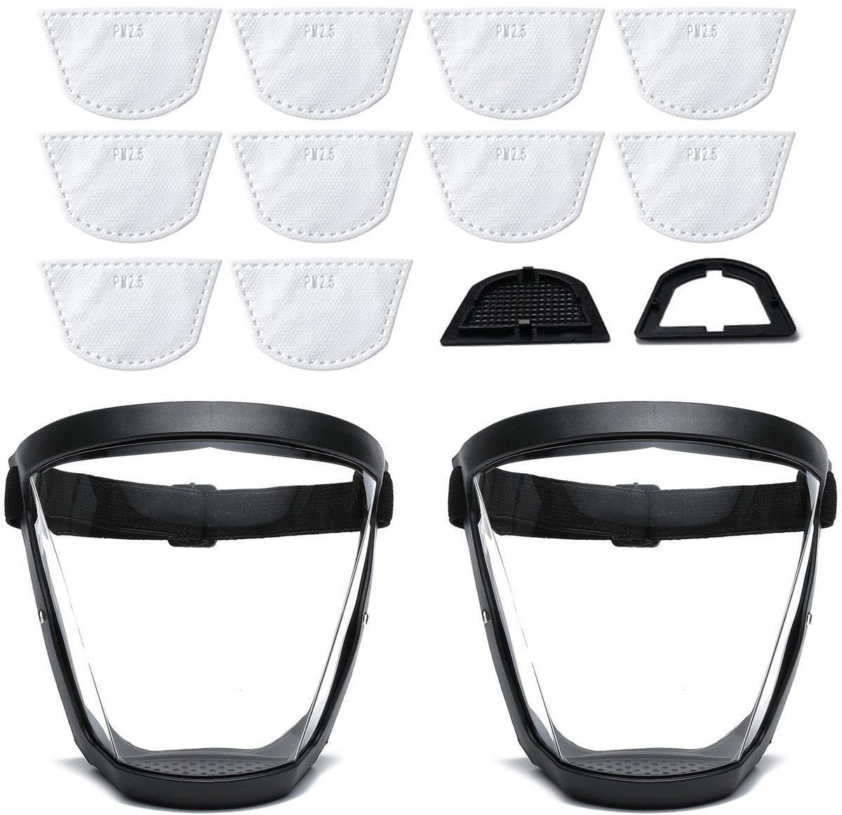 SnelShoppen - Set van 2 Transparante Gezichtsbescherming voor Volwassenen, Anti-volgelaatsbescherming van Kunststof, Ideaal voor Feest, Tuin en Keuken