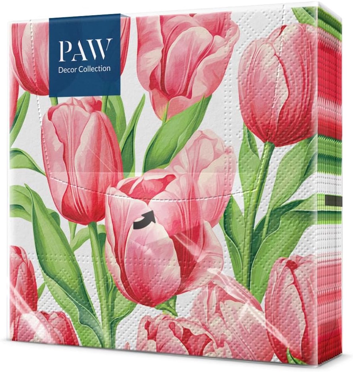 SnelShoppen - Kleurrijke Papieren Servetten 3 Laags 33x33 cm | 20 Stuks | Perfect voor Pasen, Feestjes, Lente en Vieringen | Tulpen Thema Decoratie