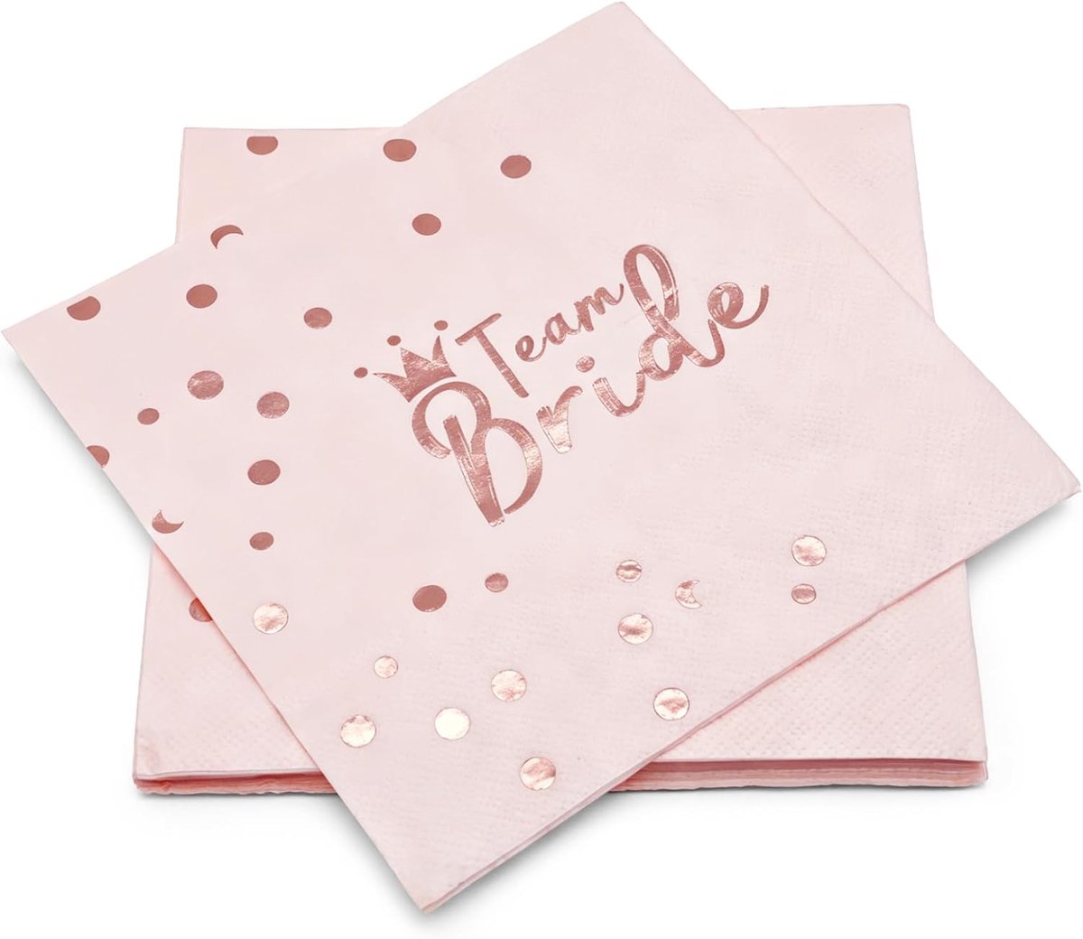 SnelShoppen - Bachelor Party Servetten Roze Goud, Team Bride Servetten 16 Stuks, Papieren Servetten voor Vrijgezellenfeest, Tafeldecoratie voor Meisje