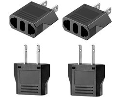 SnelShoppen - 4 Pack Reisadapters EU naar US - Reisstekkers voor Amerika, Canada, Mexico - Europa naar VS Stekker Converter voor Duitse Apparaten - Id
