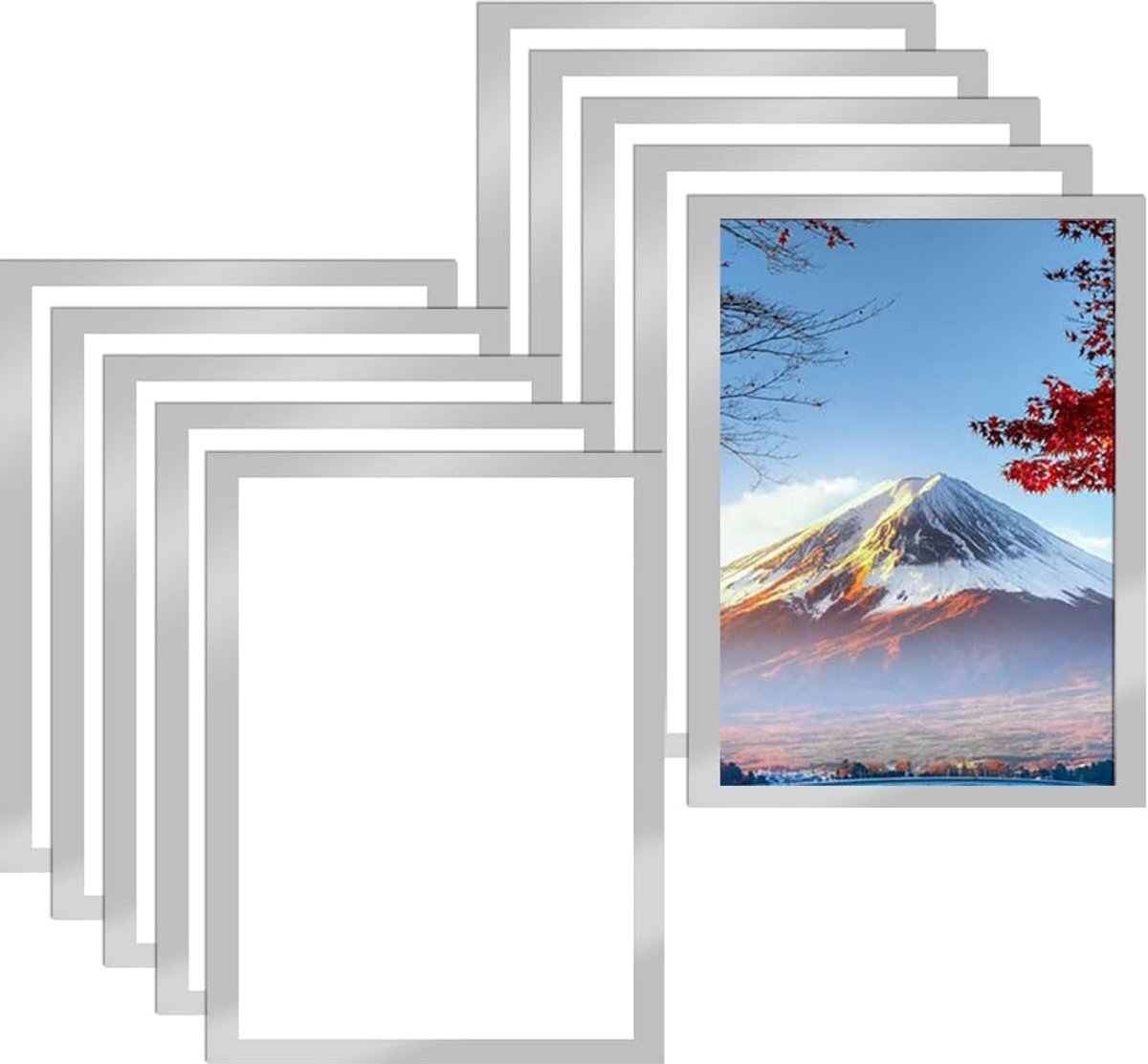 SnelShoppen - Magnetische Fotolijsten, Set van 10, A4 Zelfklevende Magnetische Fotolijsten, Magnetische Posters, Documenten, Certificaten, Geschikt vo
