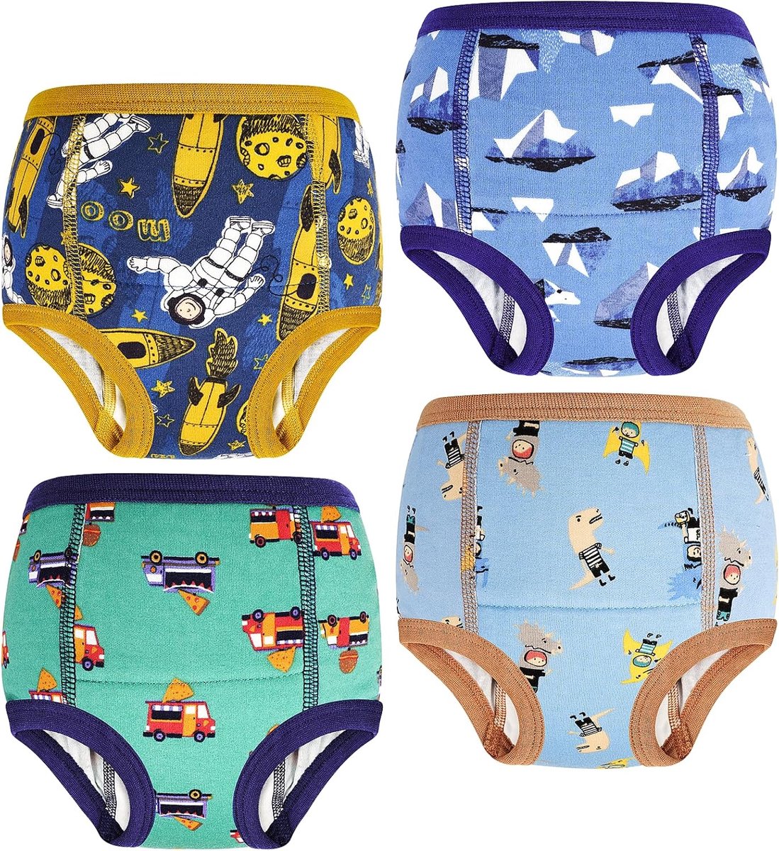 SnelShoppen - Training Pants voor Kinderen - 4 Stuks - 100% Katoen - Comfortabele Onderbroek - Zacht en Ademend - Voor Training en Potty Training - Vo