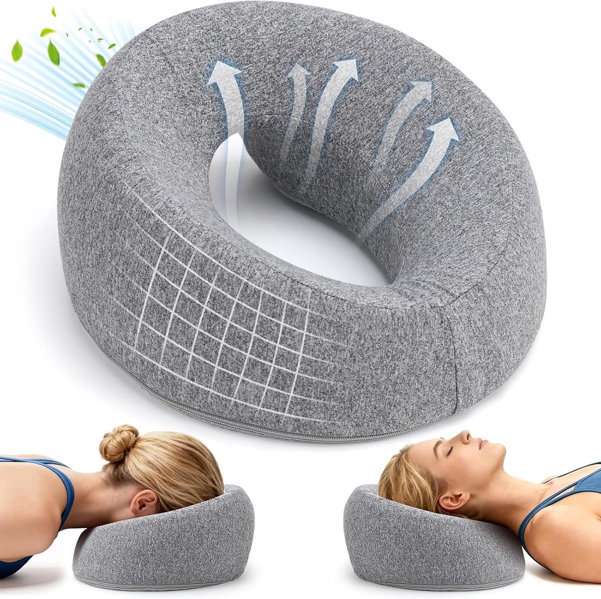 U-vormig Massagekussen met Hoofdgat voor Comfortabel Slapen, Spa en Salon Gebruik, Geheugenfoam Kussen voor Gezichtsmassage