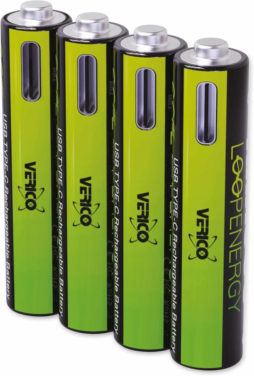 SnelShoppen - Oplaadbare USB-C AAA Batterijen 1.5V 900mWh (4x) - Li-Ion, Snelladen in 2 Uur, Vervangt Alkaline Batterijen, Ideaal voor Huis, Tuin en K
