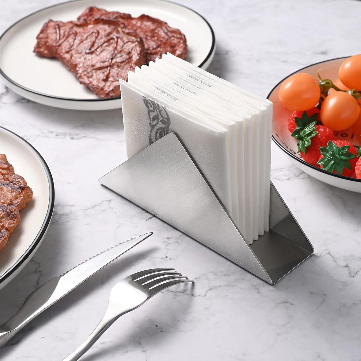 Stijlvolle RVS Servet Houder voor Cocktail Servetten, Metalen Opbergrek voor Servetten, 1 Stuk, Duurzaam en Elegant — cadeau in Cadeau-ideeën - foto 2