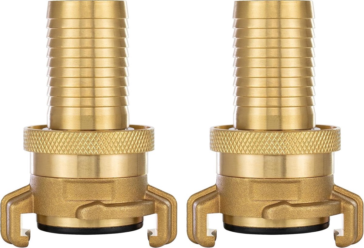 SnelShoppen - 2x Messing Suction en Hoge Druk Koppeling 1 Inch voor Waterpomp - Geka Systeem - Slang met 25mm Binnendiameter - Max. Druk 25 Bar - Incl