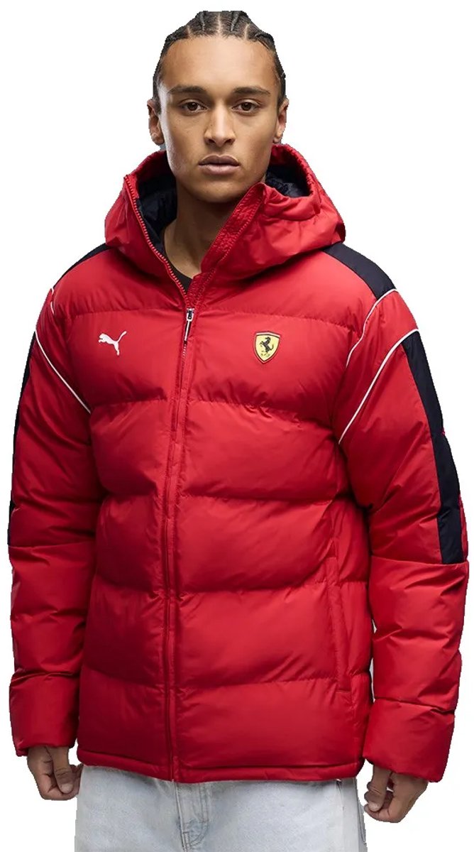 Puma Ferrari Ecolite Puffer Jas L Man Rosso Corsa