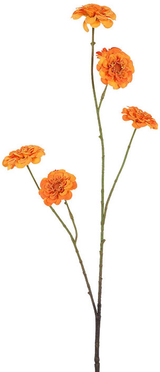 Countryfield kunstbloem Zinnia oranje decoratie 88cm kunststof.