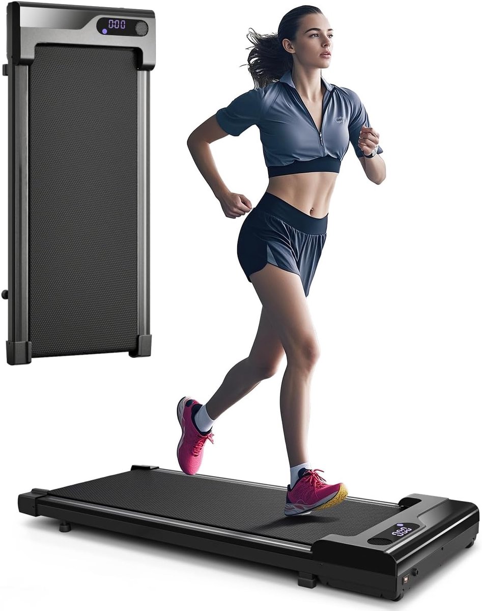 Elektrische Loopband - Mini Loopband - Thuis Fitness - Ruimtebesparend Ontwerp - 109 x 50 x 11 cm - Zwart