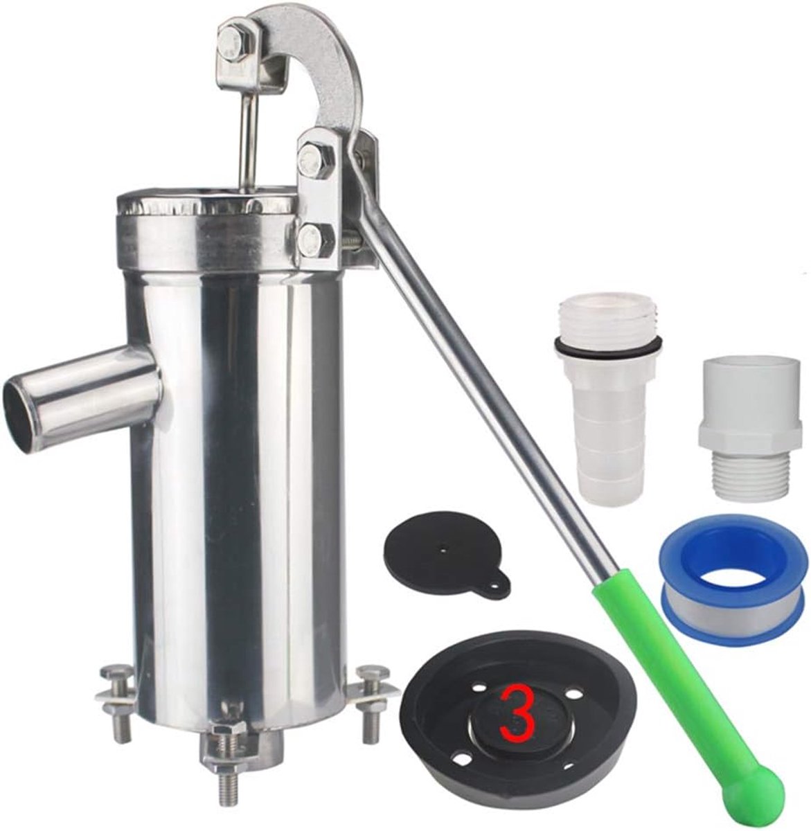 Handmatige Waterpomp - Drukpomp - Waterdruk Verhoging - Roestvrij Staal - Huishoudelijk - Zilver