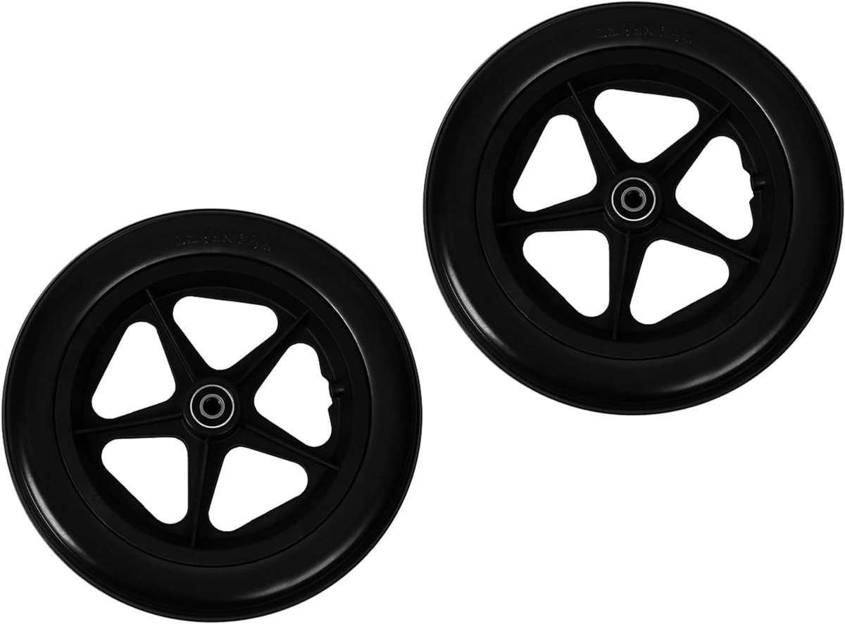 Rolstoel Achterwiel - Vervangingswiel - Soepel Rijden - Antislip Profiel - 12 Inch - Zwart