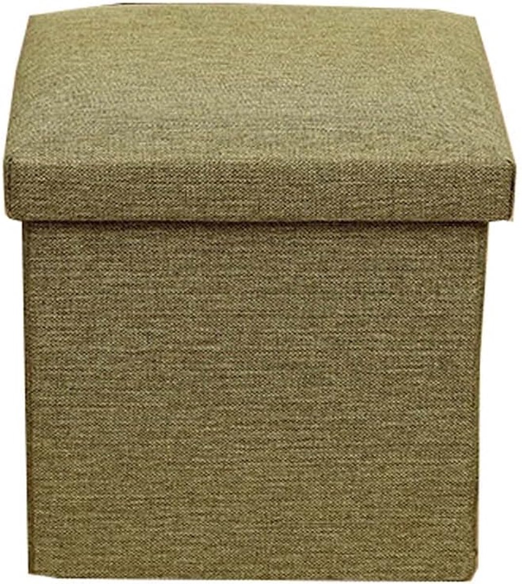 Linnen Bankje - Voetenbank Poef - Woonkamer Opbergen - Afneembaar Deksel - 38 x 38 x 38 cm - Grijs