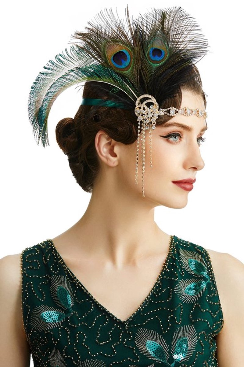 Elegant 1920's Veder Hoofddoek - Gatsby Stijl