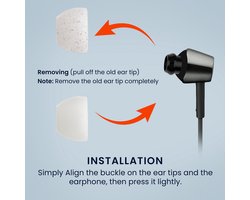 kwmobile 6x cover voor in-ear oortjes geschikt voor Sony WI-C300 / WI-C400 / MDR-XB55AP / MDR-EX155AP - Vervangende oordopjes van siliconen in wit - 3 maten