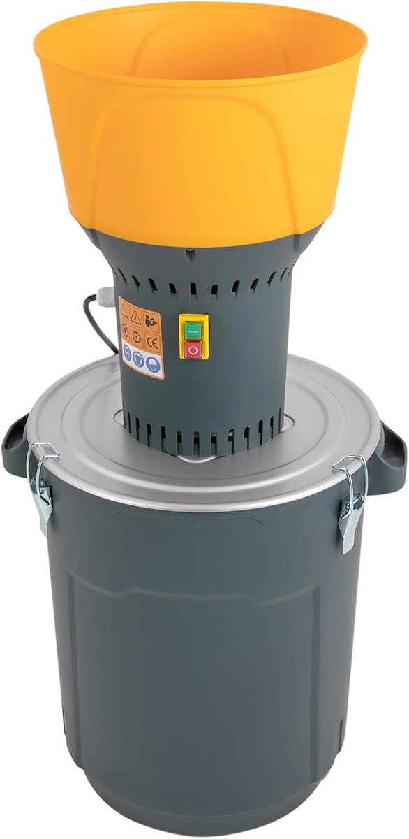 Elektrische Graanmolen - Shredmolen Hakmolen - Granen Malen - 13 kW Koperen Motor - 50 Liter Capaciteit - Blauw Geel