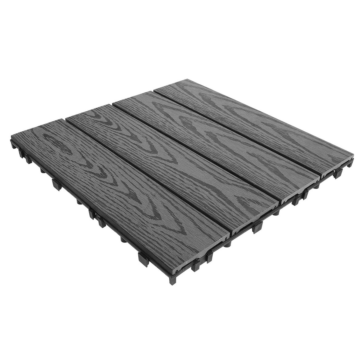 Interlocking Deck Tiles - Kunststof Vloertegels - Buiten Vloeren - Geperst Design - 30x30 cm - Multicolor