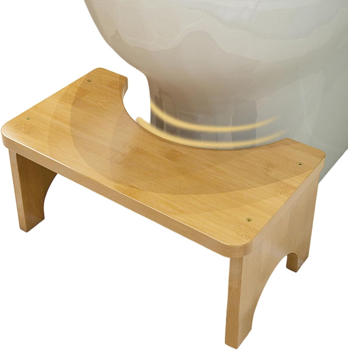 WC Voetenbank - Toilet Stap Stoel - Comfortabel Zitten - Natuurlijke Houding - 37x20x17 cm - Houtkleur