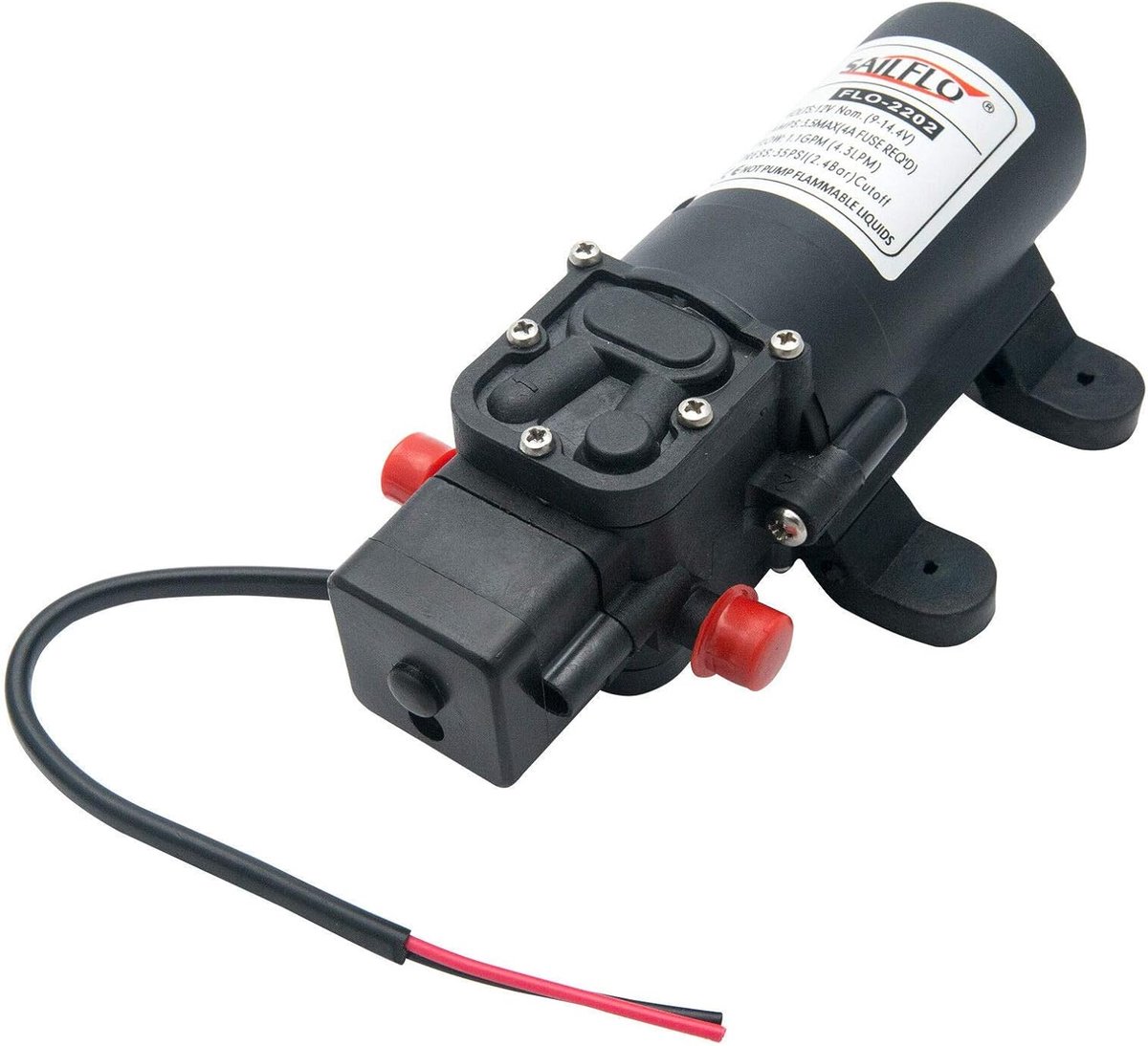 Waterpomp - Hogedruk Pomp - Camper Watersysteem - Zelfaanzuigend - 4.3L Per Minuut - Zwart Rood