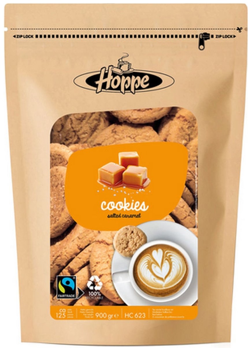 Hoppe | Cookies Salted Caramel | 900 gram | Omdoos 4x