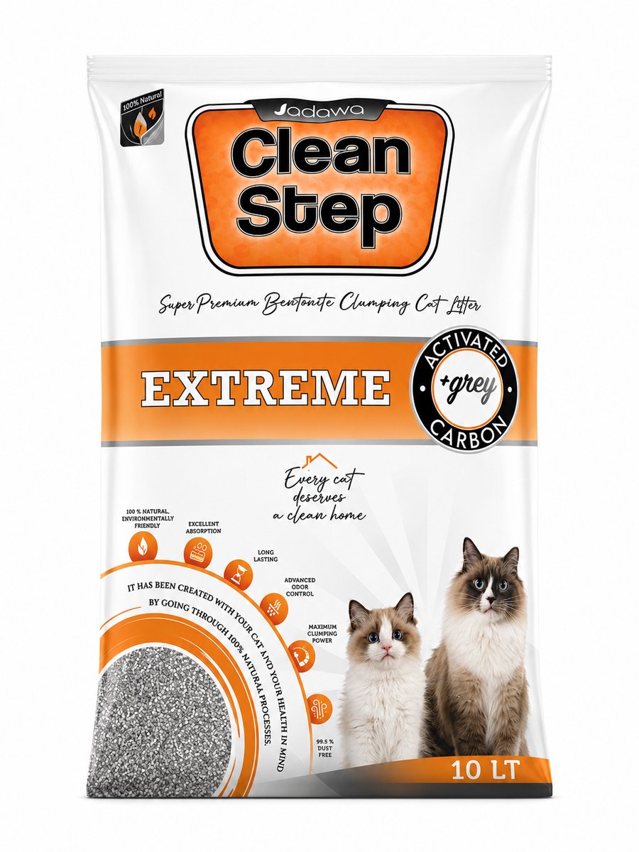 Jadawa - Clean Step 100% Natuurlijk (2x10 Liter) - Kattenbakvulling - Extreme voor alle Kattensoorten - 99.5 % Stofvrij kattengrind - Kattenbakvulling klontvormend van Jadawa