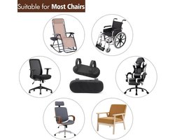 Office Chair Armrest Pads, Ergonomic Memory Foam Office Chair Arm Cover Pads, Comfy Gaming Chair Arm Rest Covers for Elbows and Forearms Pressure Relief, Removable Washable, Adjustable Fit, Set of 2