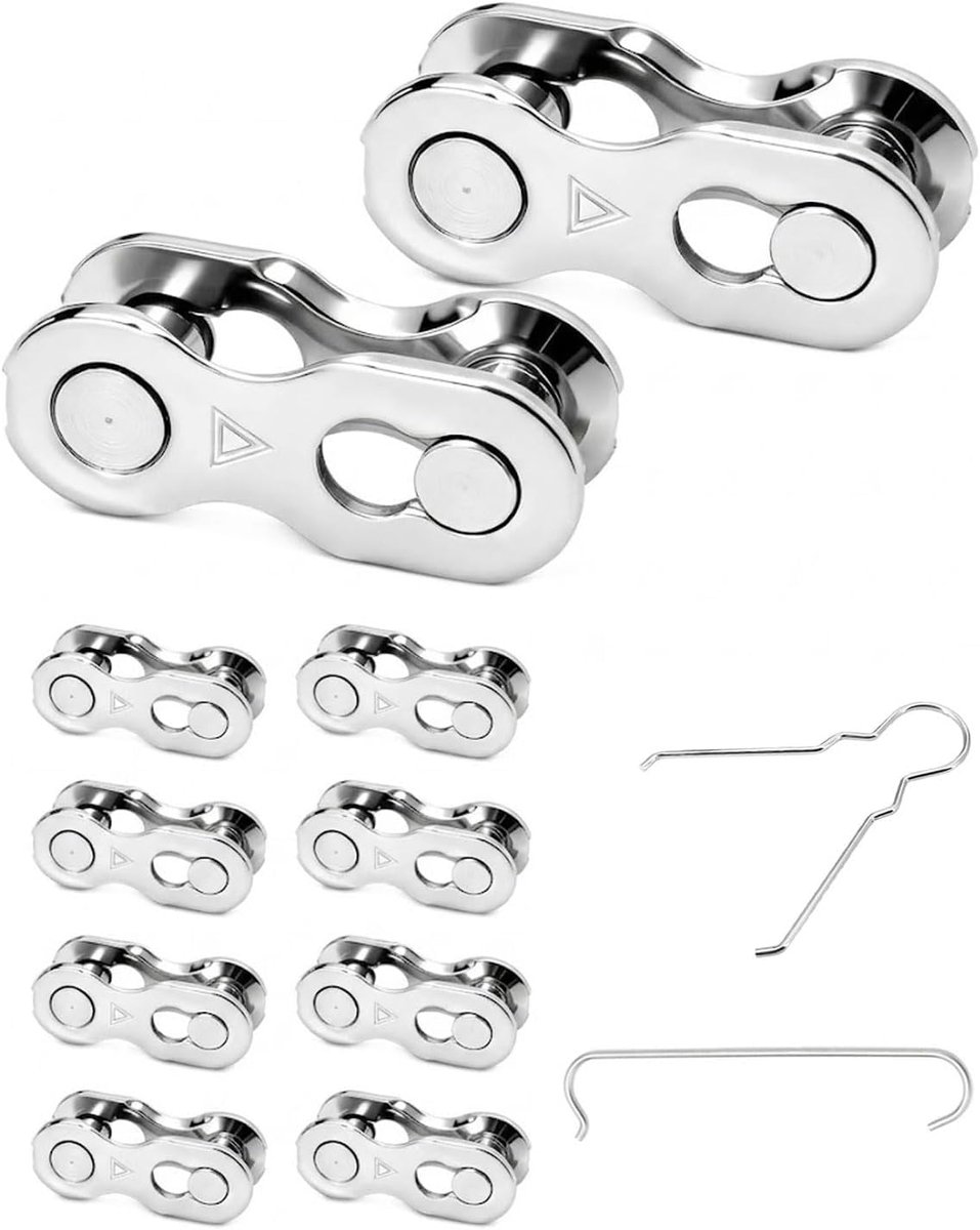 Fietsketting Schakels - Ketting Reparatie - Fiets Onderhoud - Set van 10 stuks - 8 Versnellingen - Zilverkleurig