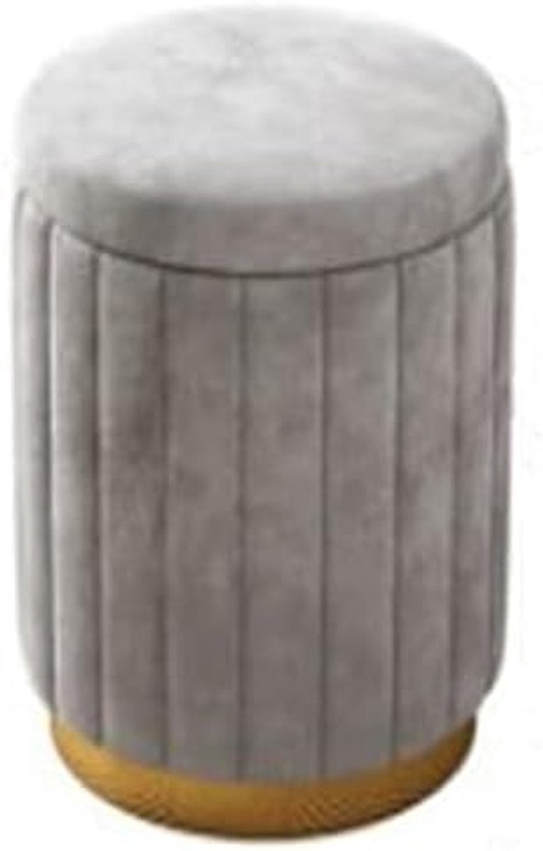 Opbergpoef - Ottomaan Kruk - Ruimte Besparen - Opvouwbaar Design - 44 x 34 cm - Beige