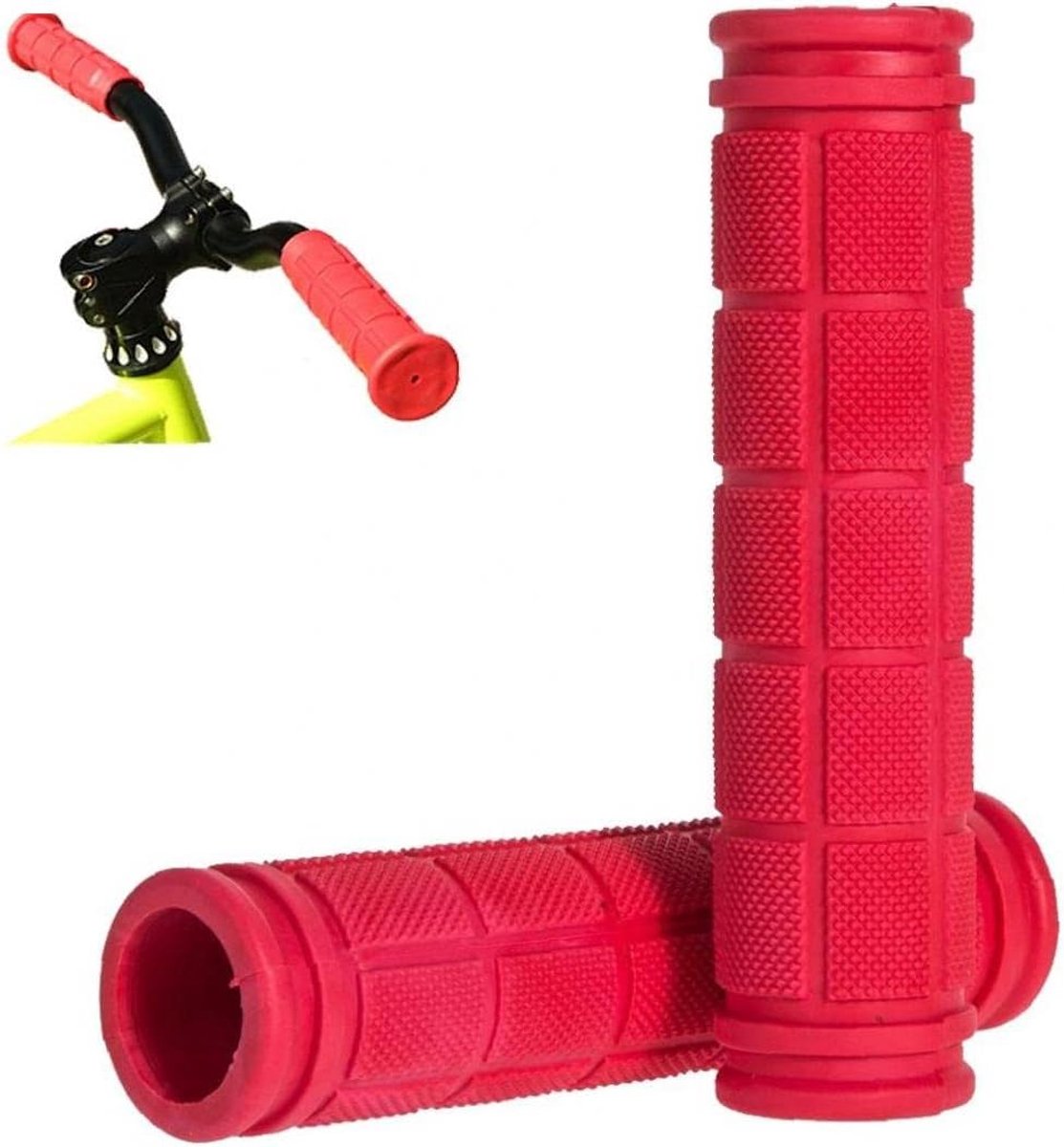 Fiets Handvatten - Griptape Stuur - Veilig Fietsen - Ergonomisch Ontwerp - 130mm Lengte - Rood