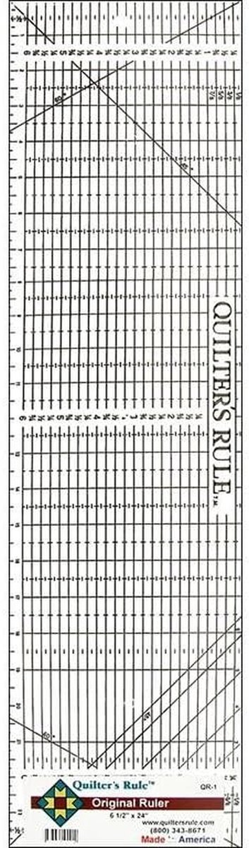 Quiltersliniaal - Meetliniaal Naaien - Stoffen Snijden - Antislip Grip - 61 x 16.5 cm - Transparant