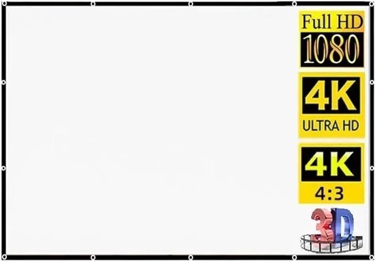 Projectiescherm - Scherm Rolbaar - Films Kijken - Mat Wit Oppervlak - 72 inch - Wit