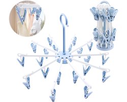 Sokkendroger - Blauw - Opvouwbaar en Compact - 360° Draaibaar - Voor Sokken en Ondergoed