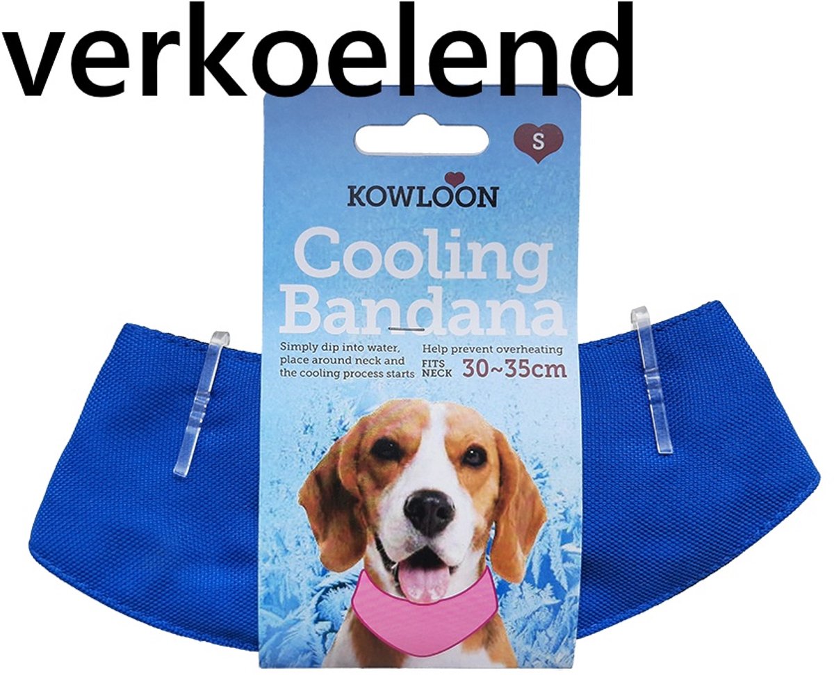 Cocapet - kowloon cooling bandana - verkoelende halsdoek - voor honden en katten - blauw - S - nek 30-35 cm - Simpelweg in water dippen -