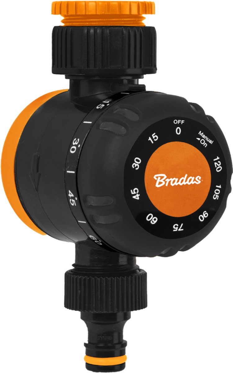 Bradas Mechanische Watertimer – 1” en 3/4” Binnendraad – Tuin Bewatering Timer tot 120 Minuten – Zonder Batterijen