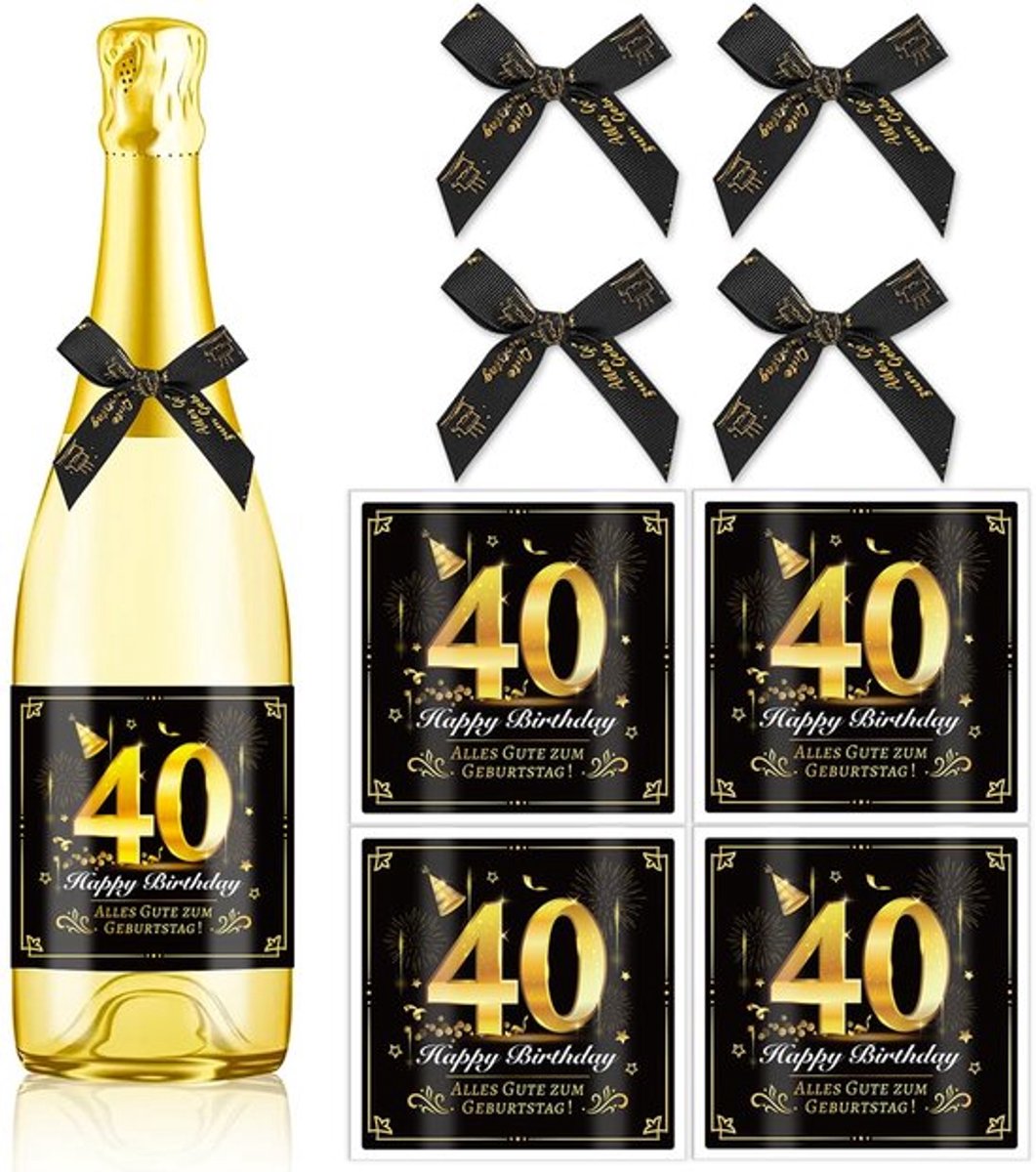 By shayne - Happy Birthday Stickers - Wijnfles Decoraties - 40e Verjaardag