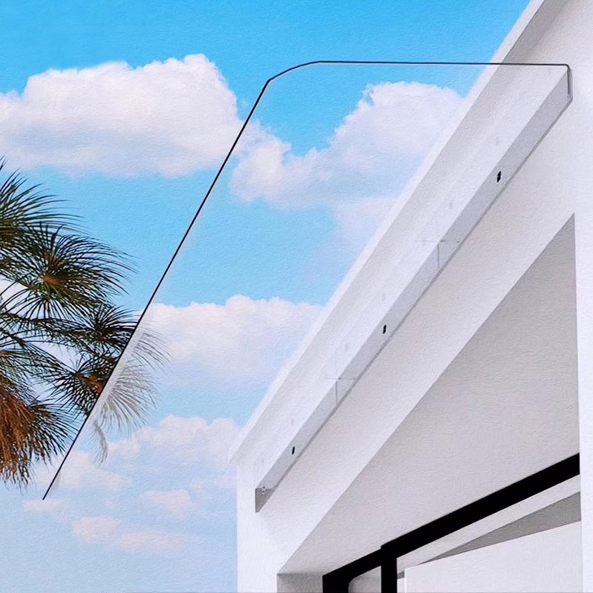 Buitendeur Overkapping - Regenscherm Voordeur - Bescherming tegen Weer - Slagvast Polycarbonaat - 40 x 60 cm - Transparant