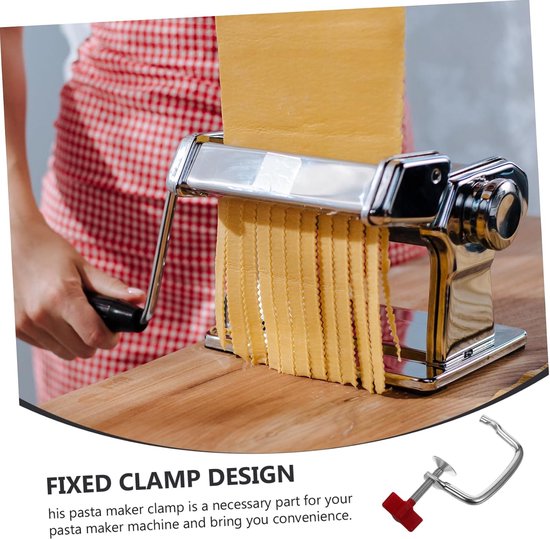 Pastamaker Accessoire - Deegklem - Zelf Pasta Maken - Robuuste IJzeren Legering - 15.5x6.5x2.8cm - Rood van Pastamaker — afbeelding 2