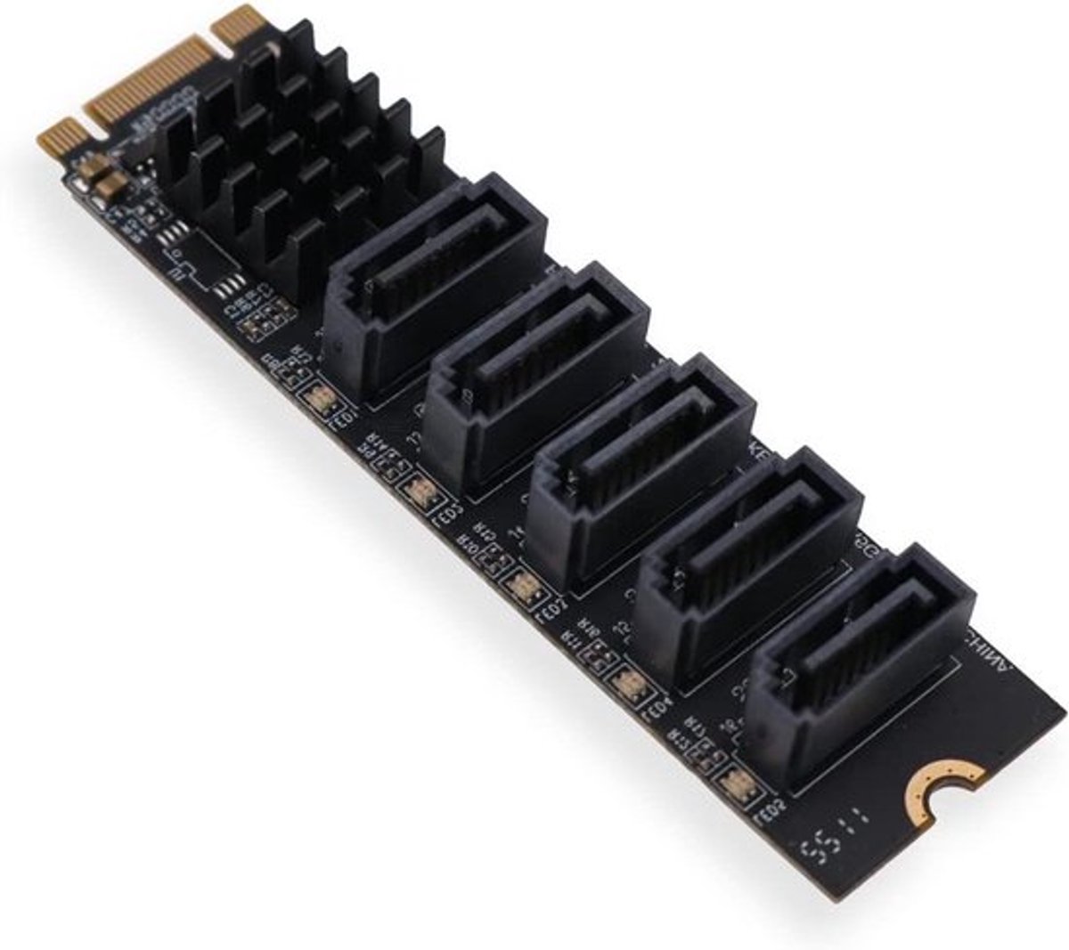 Allecto Plus - M.2 Ngff Sata 3.0 6Gbps 5 Poorten Adapter Conversiekaart voor SSD