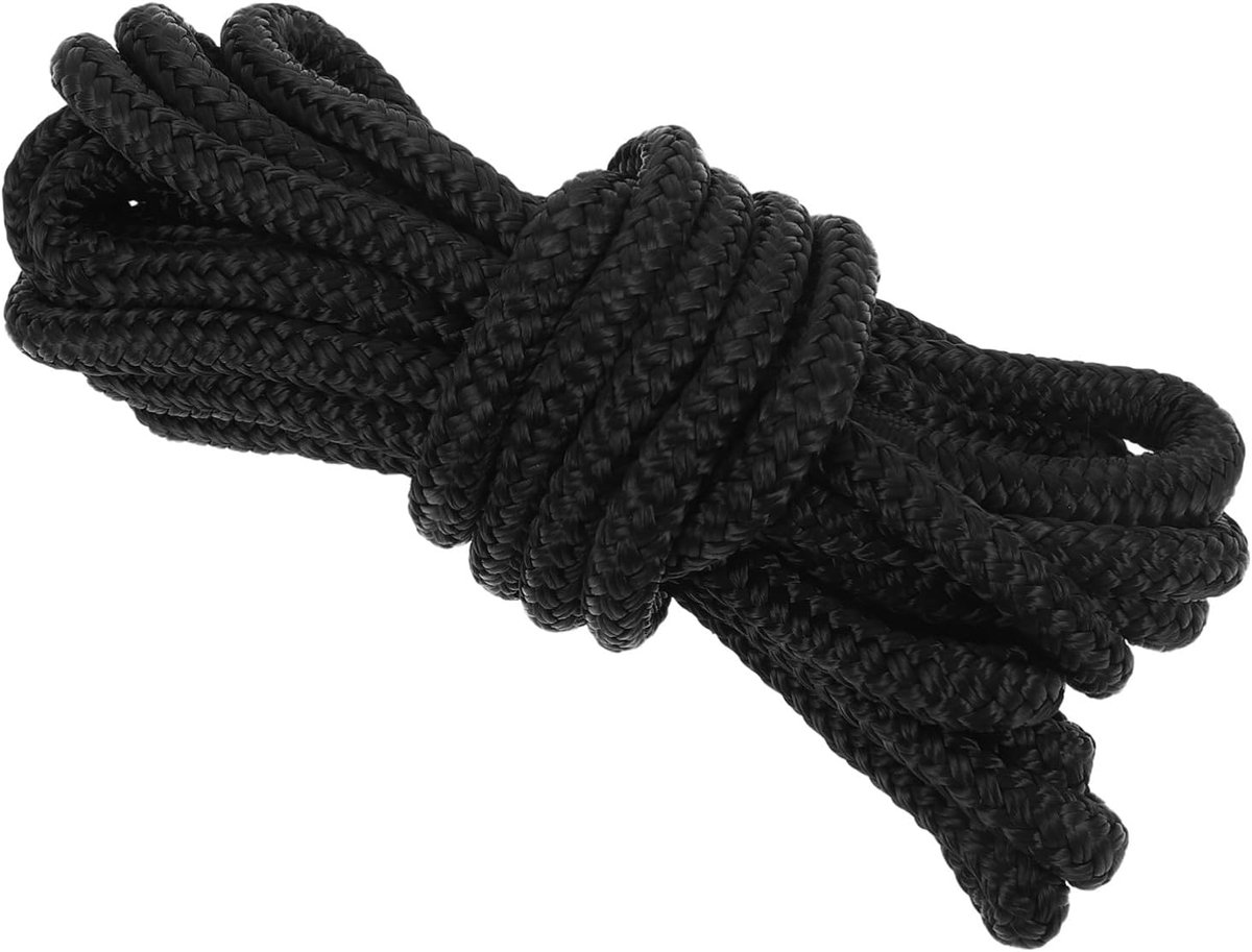 Jachtpierkabel Marine Touw - Boot Touwlijnen - Aanleggen en Afmeren - Gevlochten Nylon - 480 cm - Zwart