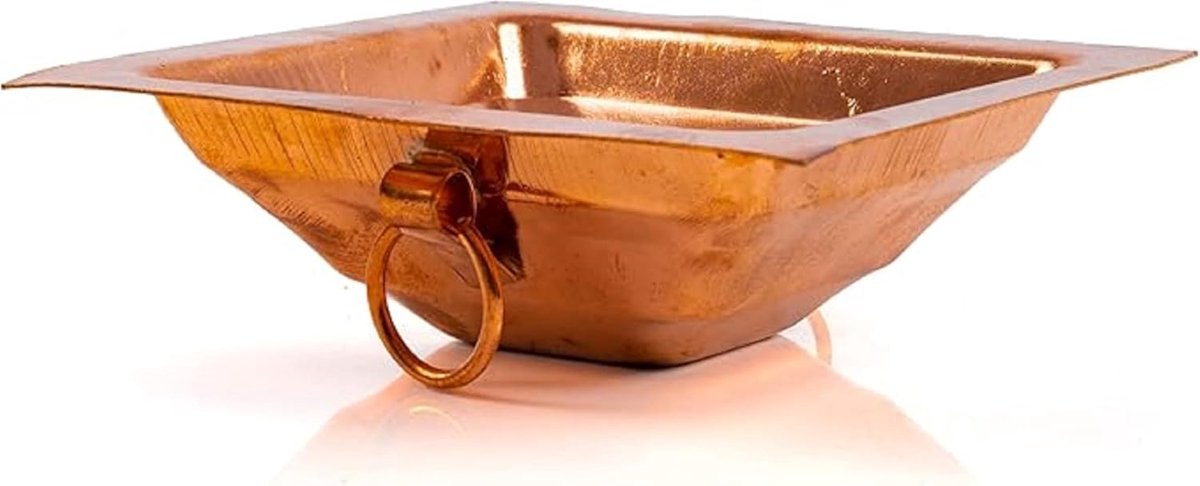Religieus Ritueel Kom - Hawan Kund - Spirituele Ceremonie - Met Handgrepen - 3x3 Inch - Koper