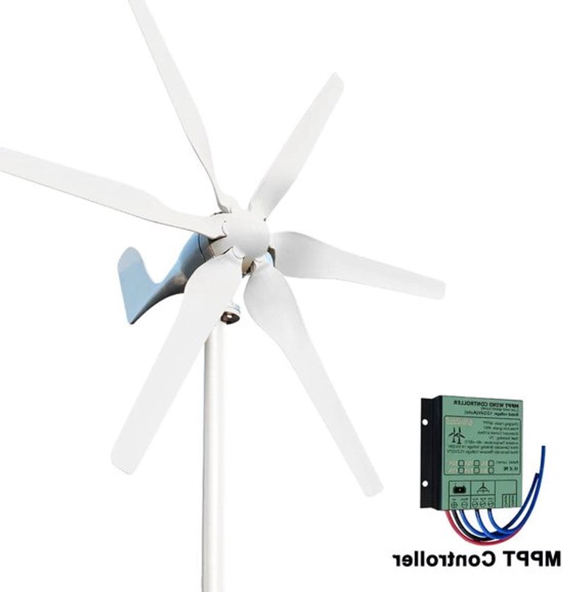 3000W Off-Grid Windsysteem – Windturbine Hybride Zonne-Energie Systeem – 12V Variant Met MPPT Regelaar – Verticale As Windturbine – LiFePO4 Accu – Zuivere Sinusgolf Omvormer