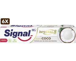 6 x Signal - Integral & Actions - Tandpasta - Natuurlijke Elementen - Kokos - Voor Witte Tanden - 75 ml