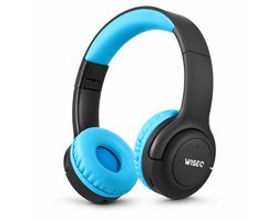 Kinderkoptelefoon Draadloze Koptelefoon Kinderen Geluid Dempend met Bluetooth – 38u batterij & Microfoon – Kinder Koptelefoon - WiseQ HERO -Blauw & Zwart