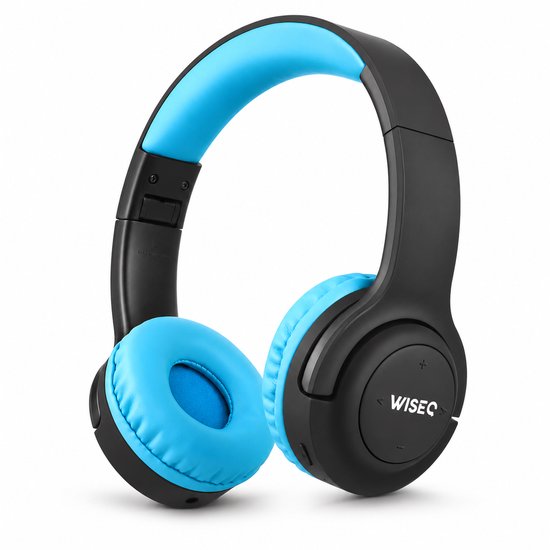 WiseQ Hero Kinderkoptelefoon Draadloos Zwart/Blauw 38 uur