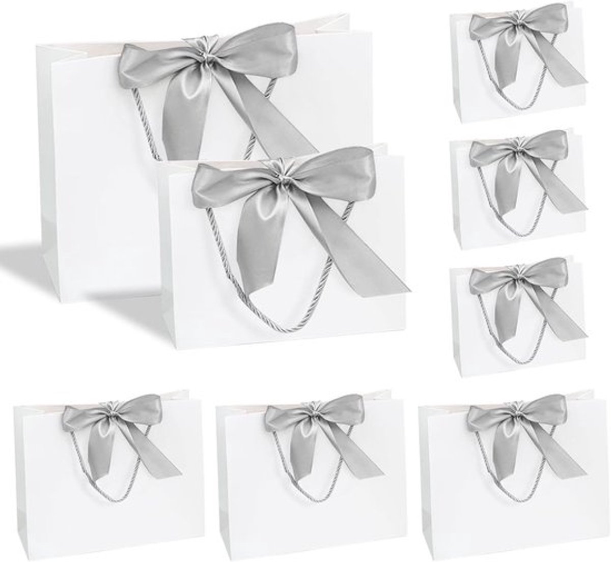 Extra kleine en dunne witte geschenkzakjes - 6-pakket